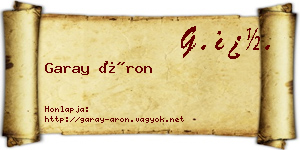 Garay Áron névjegykártya
