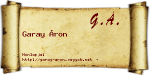 Garay Áron névjegykártya